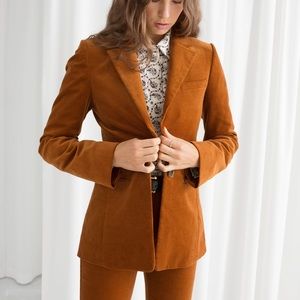 & OTHER STORIES Orange Corduroy Blazer size 4